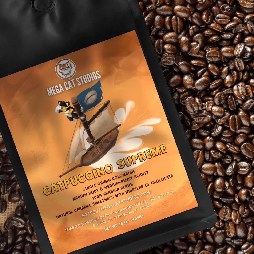 Catpuccino Supreme | Single Origin Colombian Decaffeinated Coffee - Mega Cat Studios, Inc.
